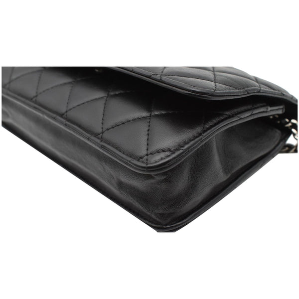 CHANEL WOC Lambskin Leather Chain Crossbody Bag Black