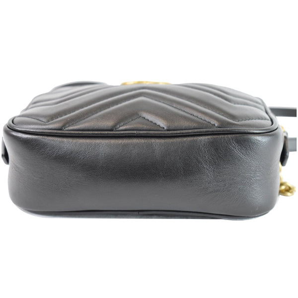 GUCCI GG Marmont Matelasse Mini Leather Crossbody Bag Black 448065
