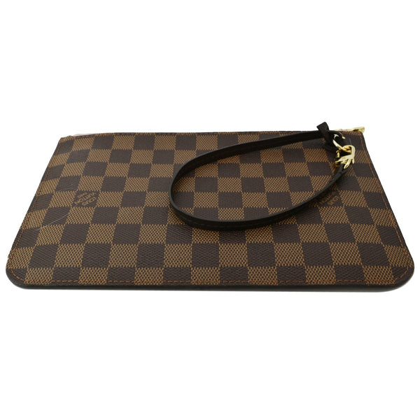 LOUIS VUITTON Neverfull Damier Ebene Pochette Wristlet Pouch Brown