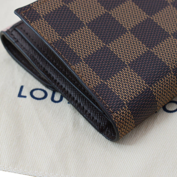 LOUIS VUITTON Damier Ebene Normandy Compact Wallet Rose Ballerine