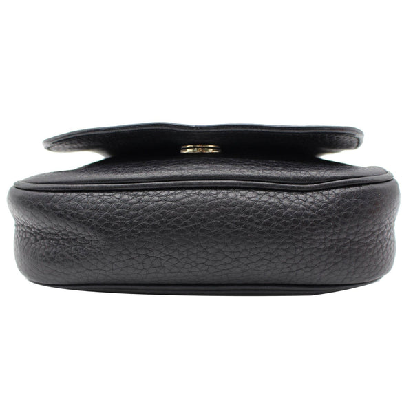 GUCCI GG Soho Pebbled Leather Chain Shoulder Bag Black 323190