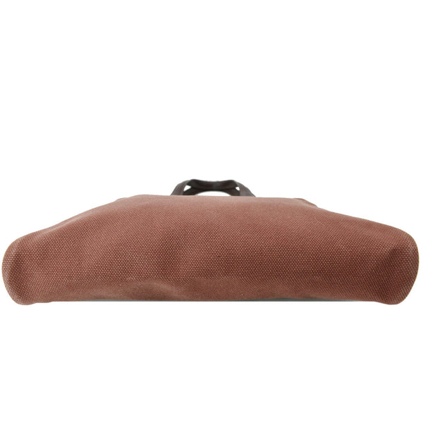 HERMES Heeboo Canvas Top Handle Satchel Bag Brown