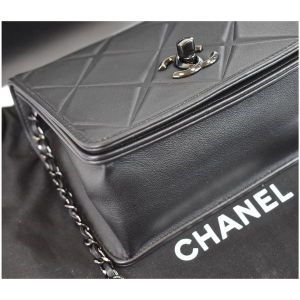 CHANEL Propeller Mini Flap Calfskin Leather Shoulder Bag Black