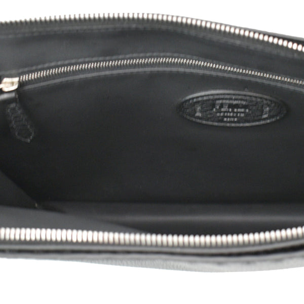 FENDI Leather Crossbody Messenger Bag Black