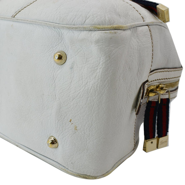 GUCCI Capri Large Leather Bowler Bag White 153013
