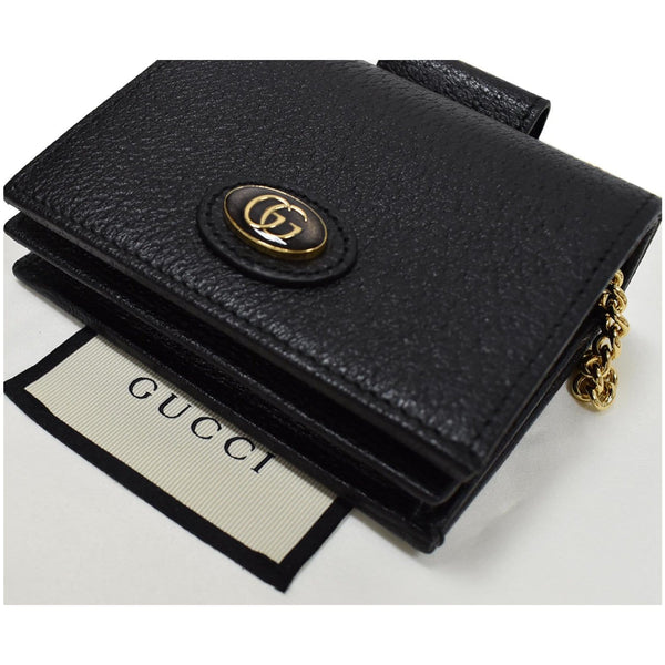 Gucci GG Small Coin Chain Wallet Black - front preview