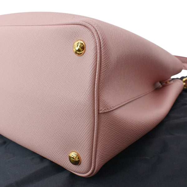 PRADA Double Handle Saffiano Leather Tote Bag Petal Pink
