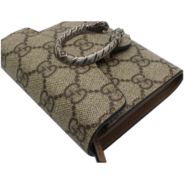 GUCCI Dionysus GG Supreme Canvas Card Case Wallet Beige 627073