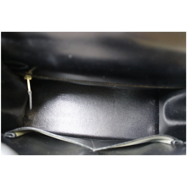 HERMES Kelly Sellier 28 Box Leather Satchel Bag Black