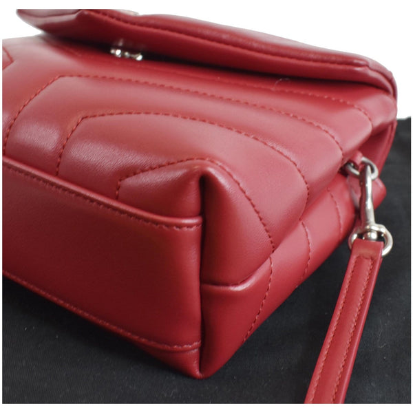YVES SAINT LAURENT Loulou Toy Matelasse Leather Crossbody Bag Red