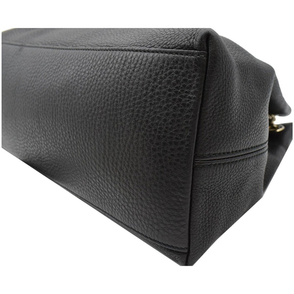 GUCCI Soho Pebbled Leather Chain Shoulder Bag Black 308982