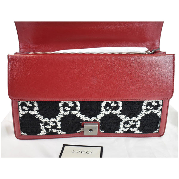 GUCCI Dionysus GG Tweed Small Shoulder Bag Cerise 400249