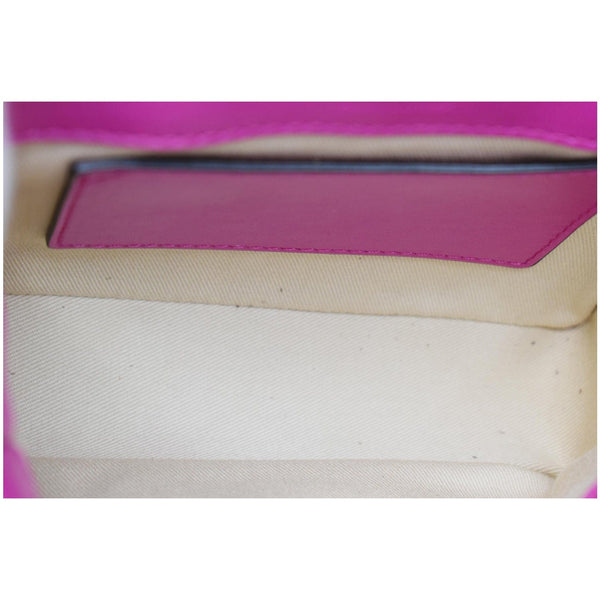 CHLOE Mini C Flap Double Carry Embossed Leather Crossbody Bag Raisin