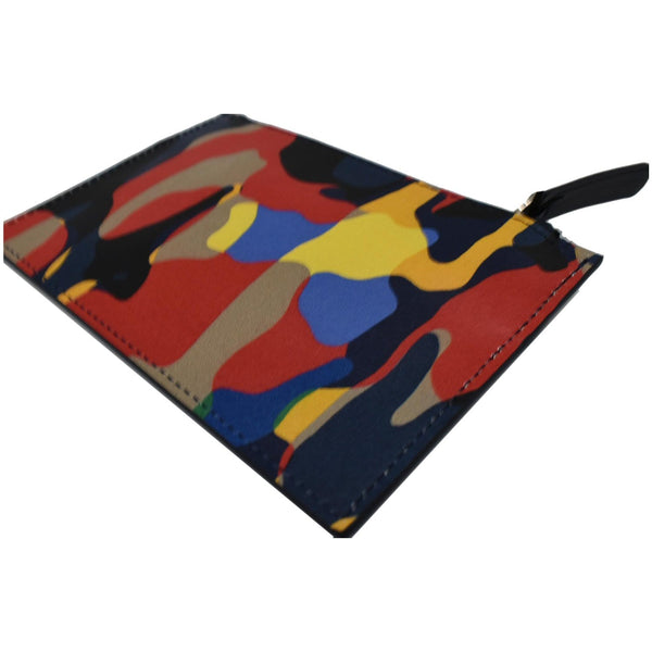 Versace Camo Leather Zip Key Pouch Multicolor | Buy Now