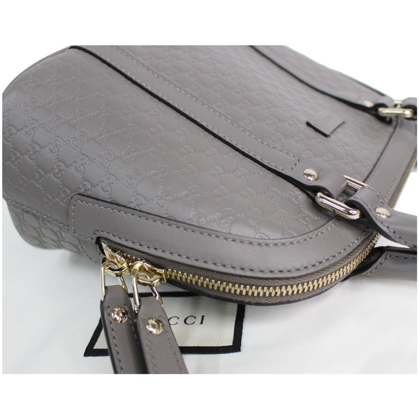 GUCCI Mini Dome Micro Guccissima Leather Shoulder Bag Grey 449654