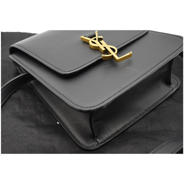 YVES SAINT LAURENT Kaia North/South Leather Satchel Bag Black