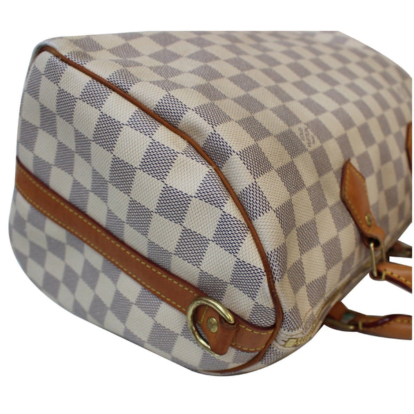white checks LV Speedy 30 Bandouliere Damier Azur Canvas