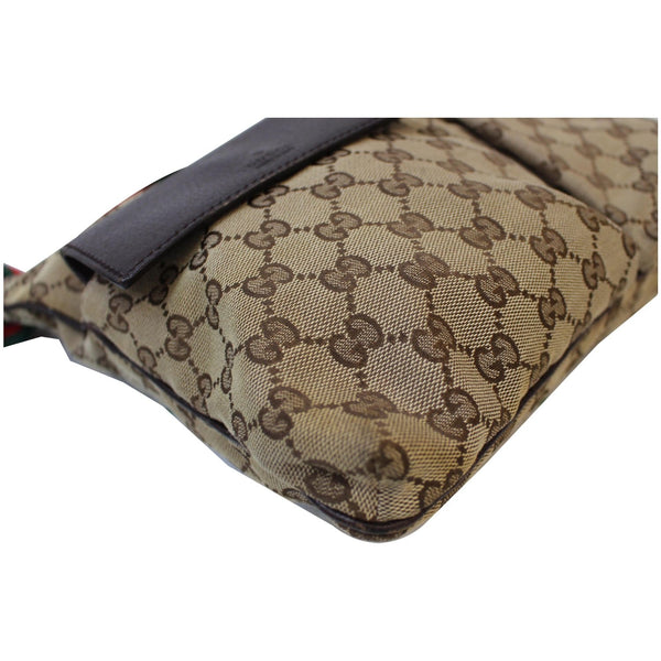 Gucci GG Web Messenger Medium Shoulder Bag 169937 Brown