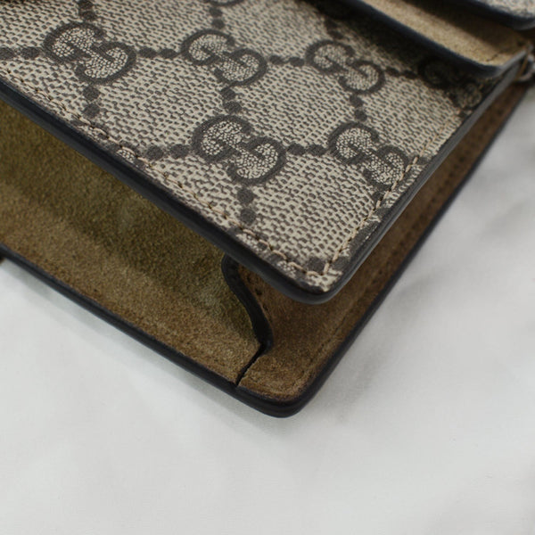 GUCCI Dionysus Super Mini GG Supreme Canvas Crossbody Bag Taupe 476432