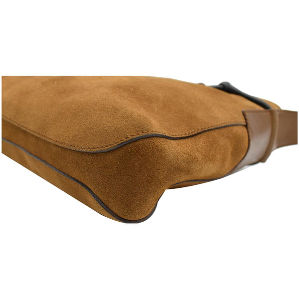 GUCCI Horsebit Suede Leather Shoulder Bag Tan 101975
