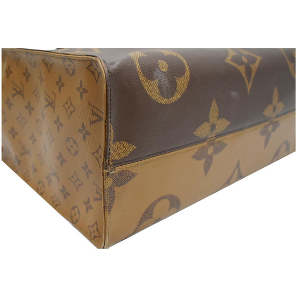 LOUIS VUITTON Onthego GM Reverse Monogram Giant Canvas Tote Shoulder Bag Brown