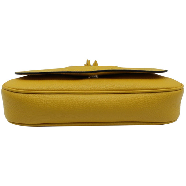 GUCCI Soho Chain Flap Leather Crossbody Bag Yellow 536224