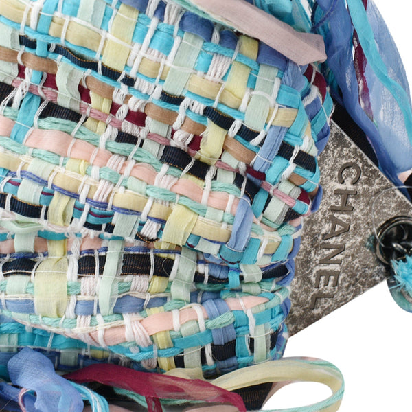 CHANEL Coco Cuba Hammock Tweed Woven Hobo Bag Turquoise