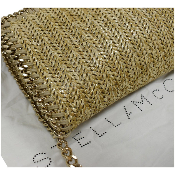 STELLA MCCARTNEY Falabella Small Raffia Shoulder Bag Beige