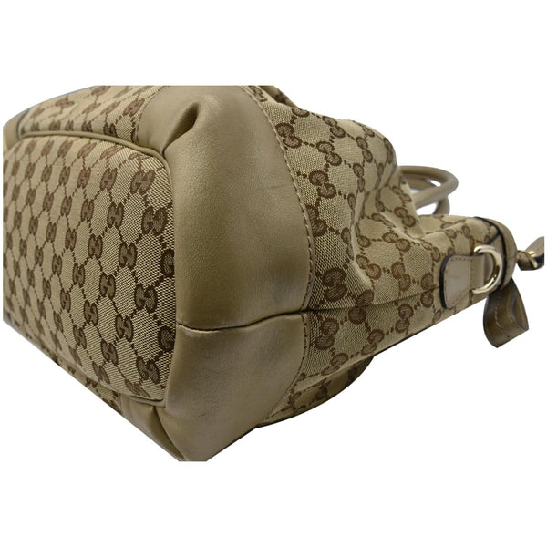 GUCCI Sukey GG Canvas Top Handle Satchel Bag Beige 285730