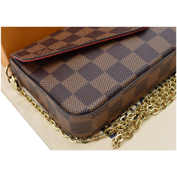 LOUIS VUITTON Pochette Felicie Monogram Canvas Crossbody Bag Brown