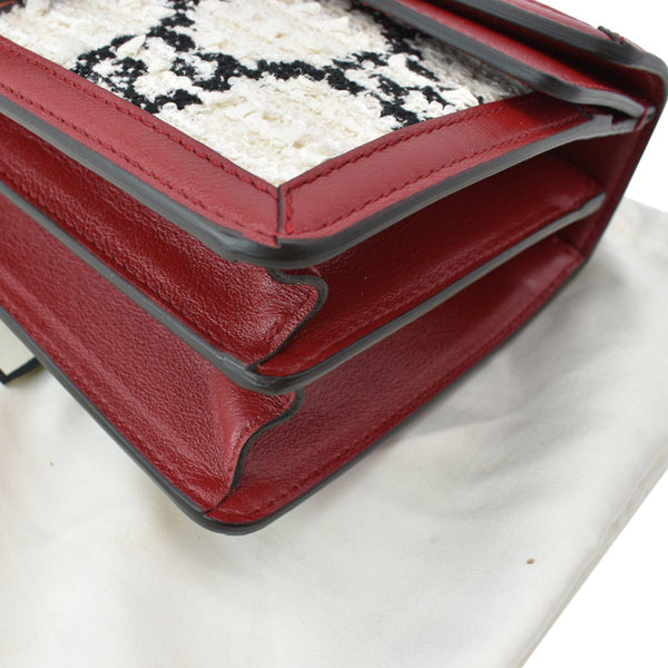 GUCCI Dionysus GG Tweed Small Shoulder Bag Cerise 400249