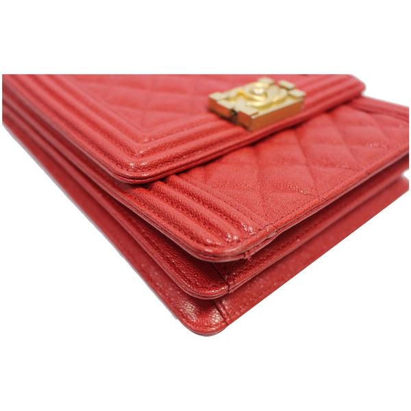 Chanel North South Boy Quilted Caviar crossbody bag