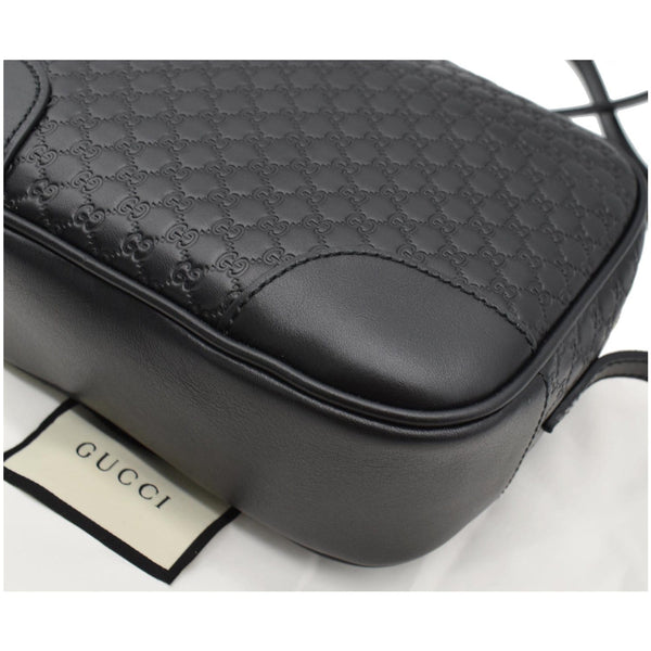 GUCCI Bree Mini GG Microguccissima Leather Crossbody Bag Black 449413