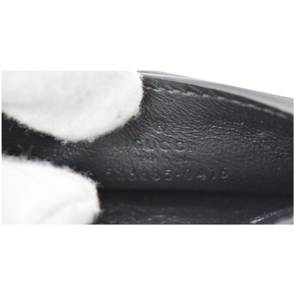 GUCCI Animalier Bee Leather Card Case Black 523685