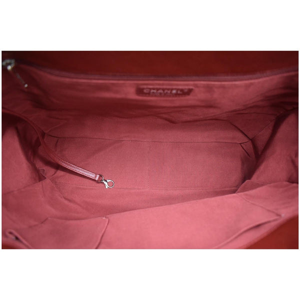 Chanel Front Flap Pocket Quilted Caviar Leather Tote Bag