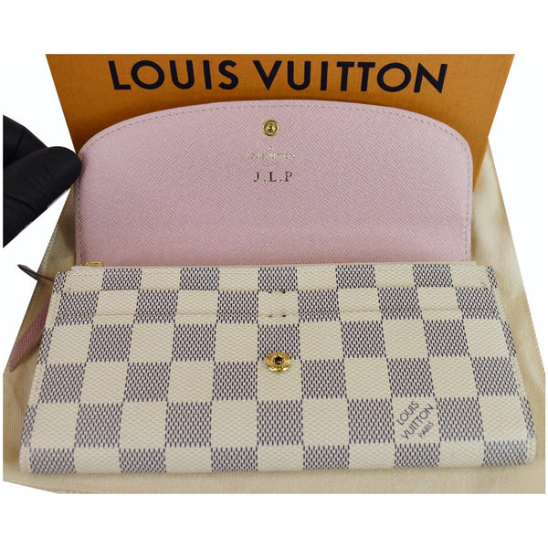 LOUIS VUITTON Emilie Damier Azur Wallet White
