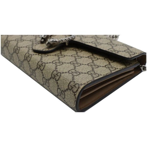 GUCCI Dionysus GG Supreme Crossbody Chain Wallet Beige 401231