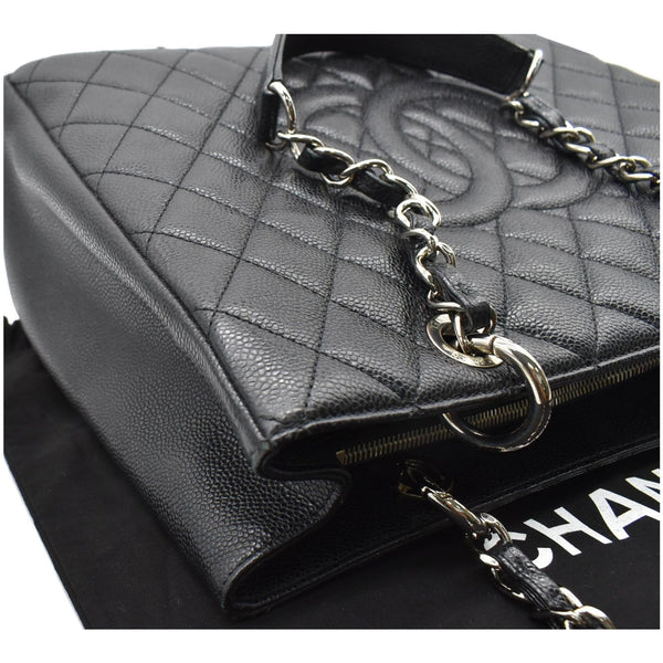 CHANEL Grand Shopping GST Caviar Leather Tote Bag Black
