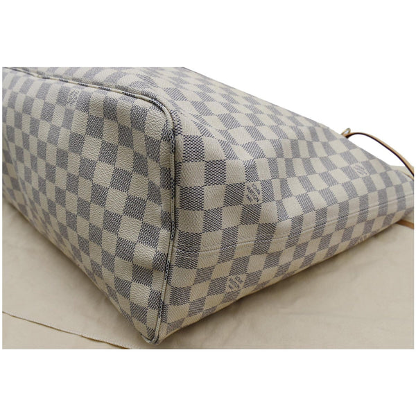 LOUIS VUITTON Neverfull GM Damier Azur Tote Shoulder Bag White