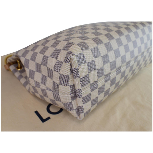 Louis Vuitton Graceful PM Damier Azur Shoulder Bag - right corner