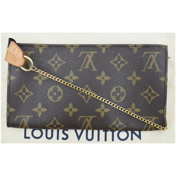 LOUIS VUITTON Monogram Canvas Chain Pochette Brown