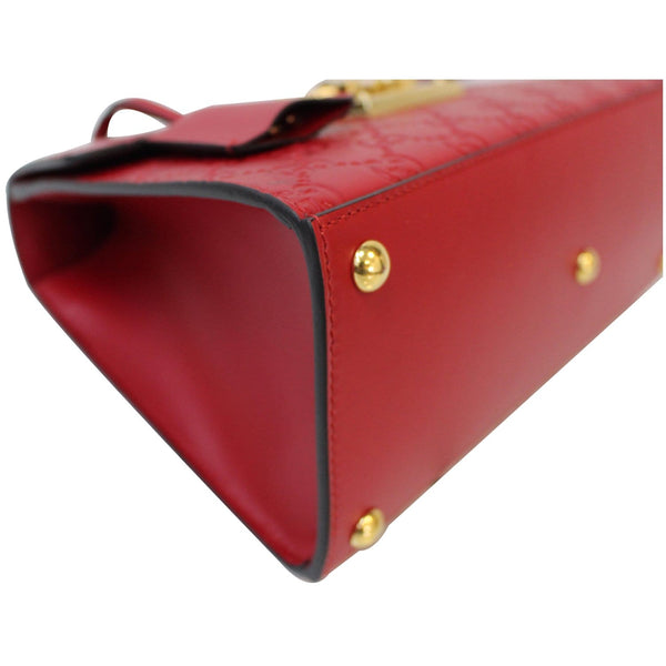 GUCCI Padlock Small Signature Top Handle Crossbody Bag Red 453188