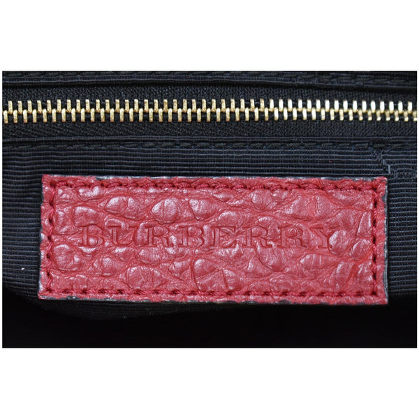 BURBERRY Dewsbury Medium Grain Check Embossed Tote Bag Red