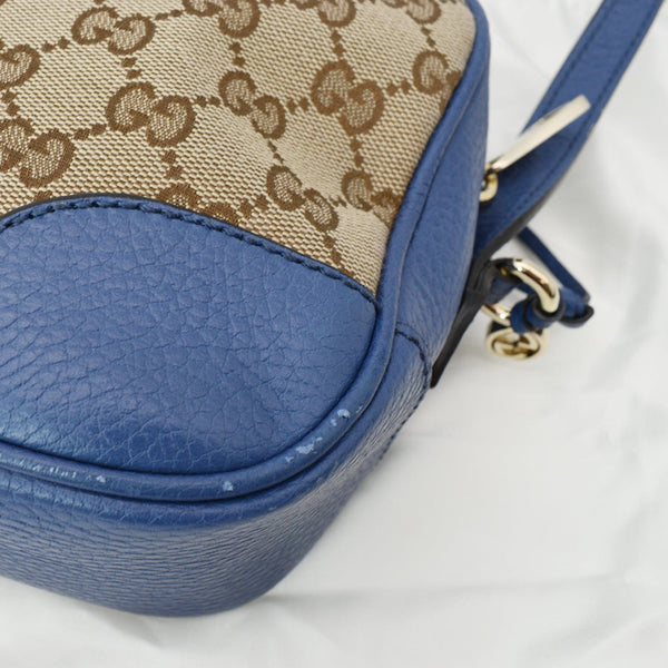 GUCCI Bree GG Canvas Leather Crossbody Bag Beige 449413