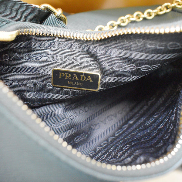 PRADA Re-Edition 2005 Saffiano Leather Shoulder Bag Emerald Green