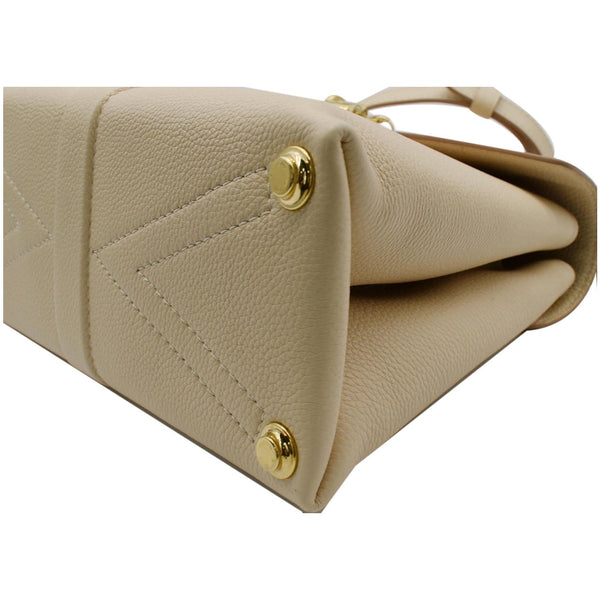 LOUIS VUITTON Rose Des Vents PM Grained Leather Top Handle Crossbody Bag Creme