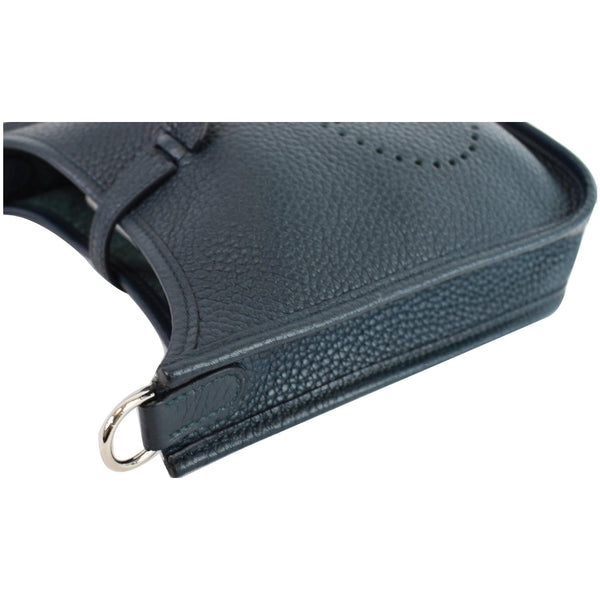 HERMES Evelyne TPM Clemence Leather Shoulder Bag Dark Green