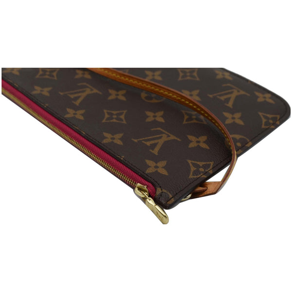 LOUIS VUITTON Neverfull GM Monogram Canvas Pochette Wristlet Pouch Fuchsia