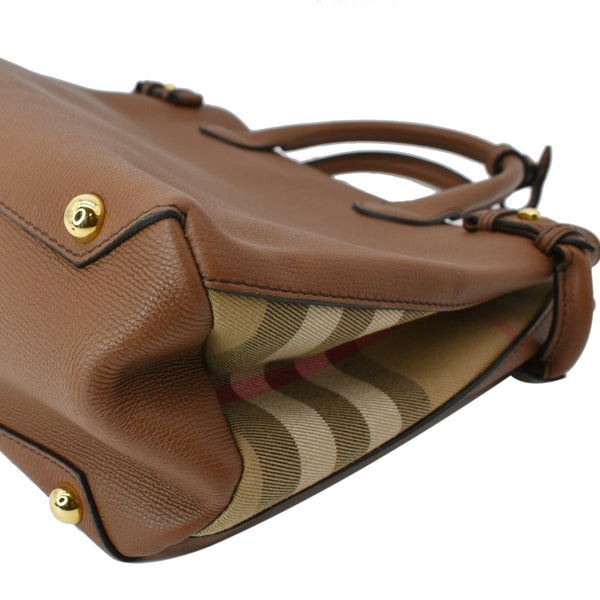 BURBERRY Banner Medium House Check Tote Bag Tan