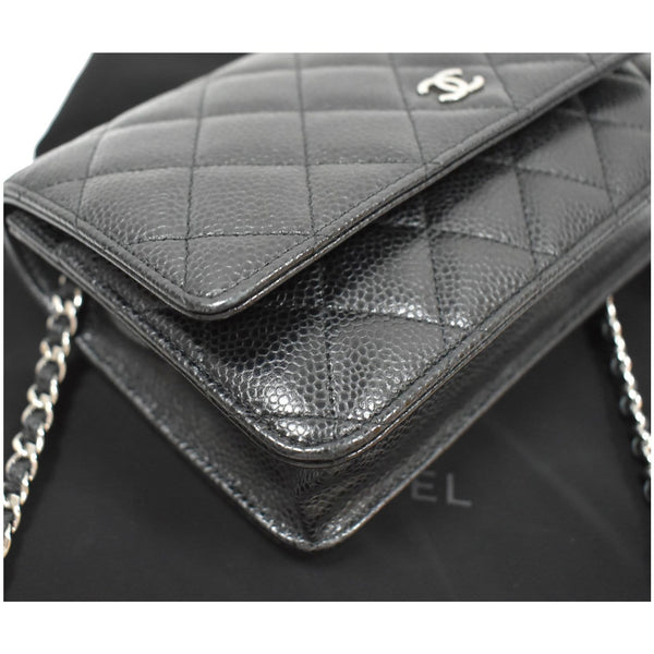 CHANEL Wallet on Chain Caviar Leather Crossbody Bag Black